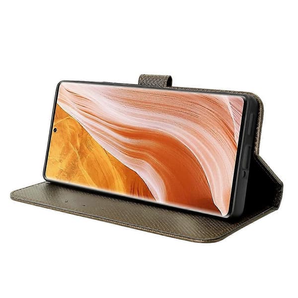 Til ZTE Axon 40 Pro Diamanttekstur Læder Telefon Cover Brown