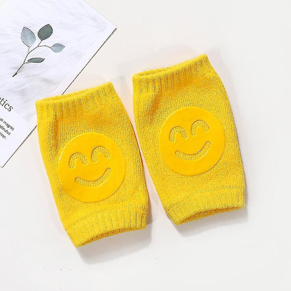 Säkerhetsstrumpor i bomull för nyfödda, knäskydd för krypande barn Yellow 3 Pairs