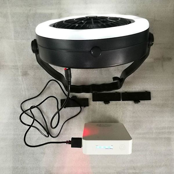 Bärbar 3-i-1 Uppladdningsbar USB LED Fläkt Lampa Tältlykta med Krok för Utomhuscamping