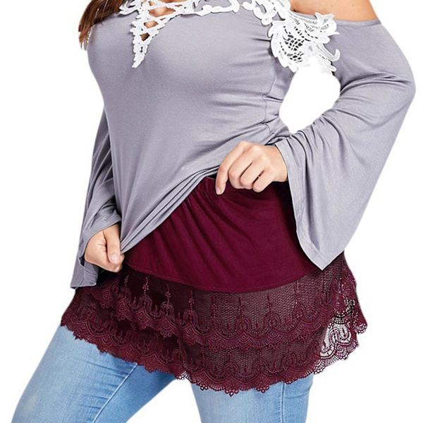 Minihame Paita Jatkeet Pitsi Ontto Ommel Lyhyt Hame Jatkeet Naisille Black 3XL