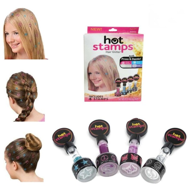 Kvinnor Hårstyling Hot Stamp Press Blända hår Glitter