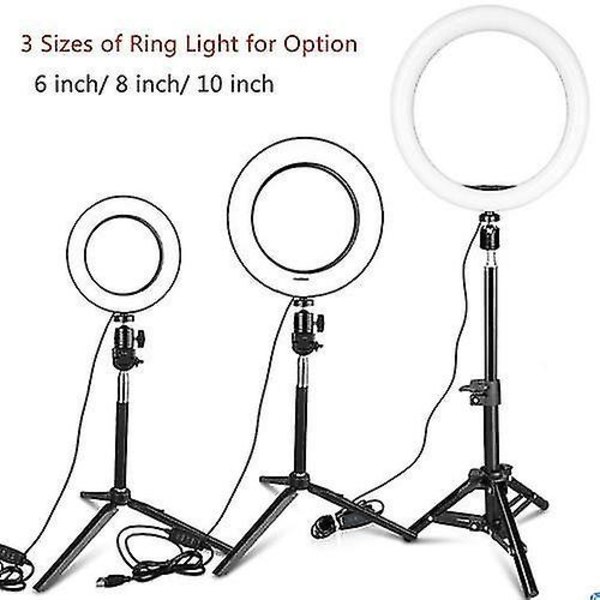 20cm/8 tuuman Mini LED Video Rengasvalo Himmennettävä 3 Valotilaa USB-virtalähde