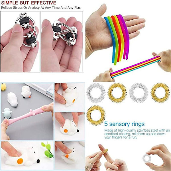 Fidget Leksaker Paket Pop Leksak Anti-ångest Verktyg Stor Storlek Tryck Pop Leksak För Barn Vuxna Leka Tillsammans C