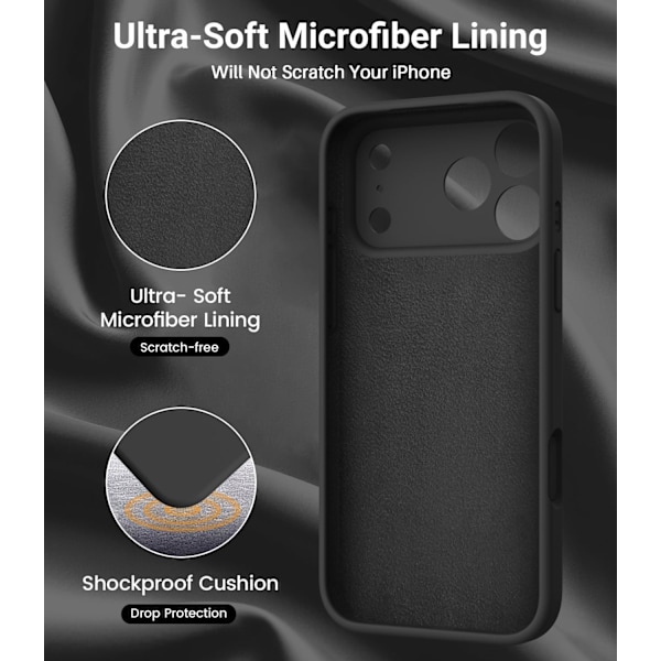 [LCS] Slim Magsafe Compatible Case for iPhone 17 Pro Max - Shockproof Black iPhone 17 Pro Max iPhone 17 Pro Max noir