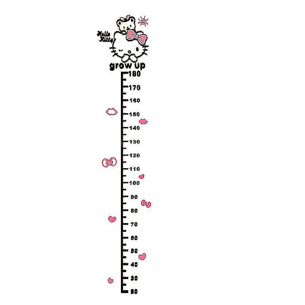 Söt Anime Akryl Höjd Diagram Självhäftande Höjdmätare Väggdekaler Avtagbara Väggdekaler