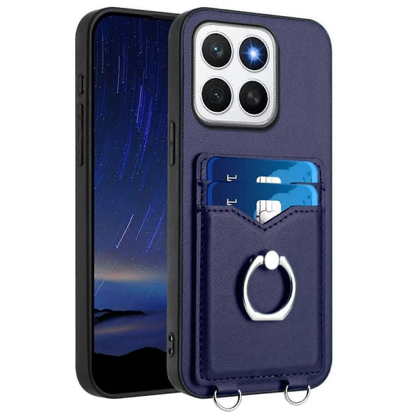[LCS]R20 Ring Card Holder Phone Case Blue For Honor X8c 4G