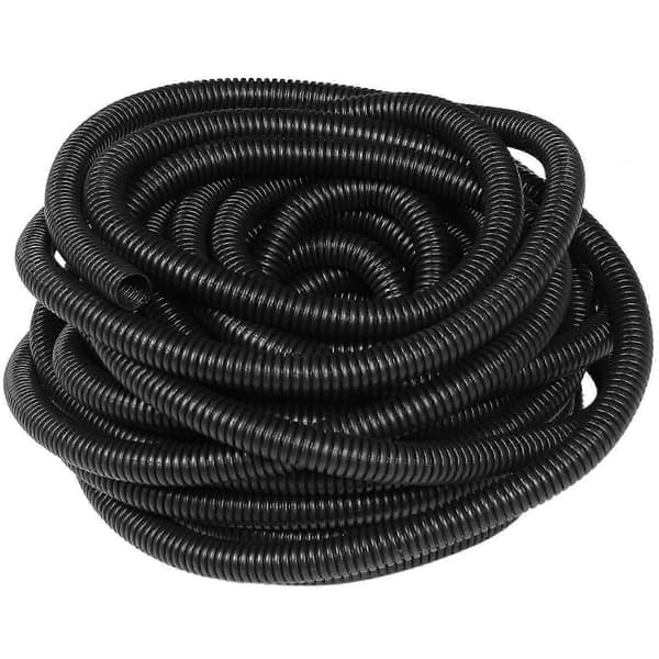4-pak fleksibel korrugeret plastslange, 10 m lang, 9,5 mm indvendig diameter Black