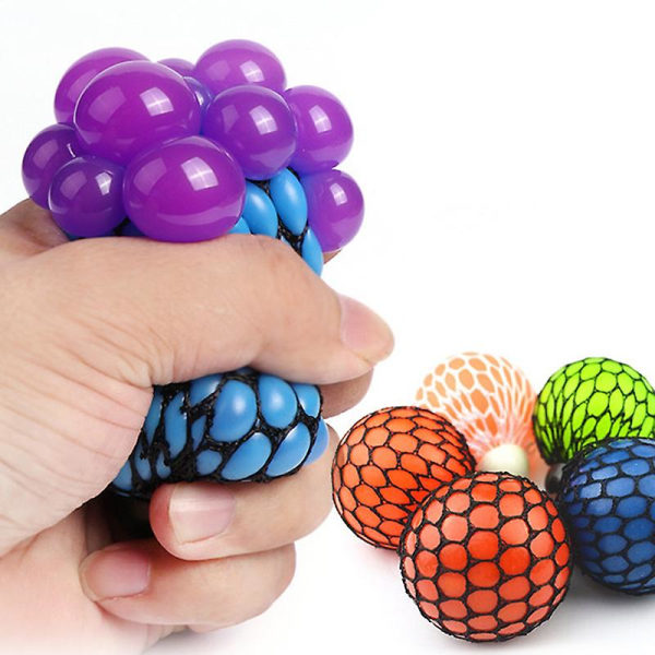 Squeeze Toys Mesh Ball Grape Squeeze Toy Child Vuxen Hand To Kne