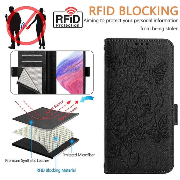RFID-nahkakotelo TCL 505:lle Black