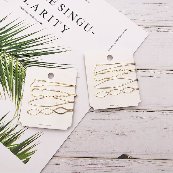 Hårnålar set geometriska hårklämmor metall hårnål minimalistisk hårstyling smycke