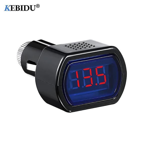 Cigarettænder Voltmeter Bærbar LED Digital Display Volt Tester Elektrisk Spændingsmåler til Bil Køretøj Batterimonitor 8-30V Sort