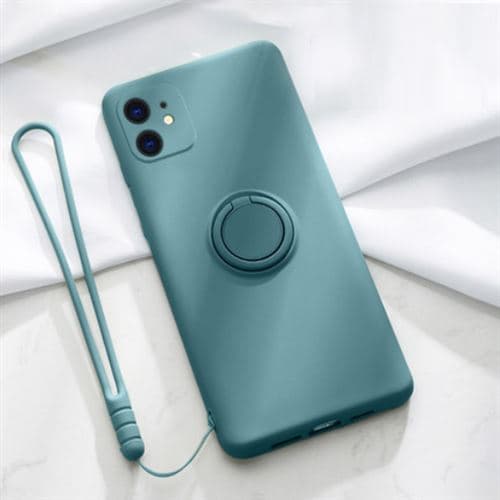 [LCS]Etui kompatibelt med Apple iPhone 11 Pro stiv silikone med ring og rem