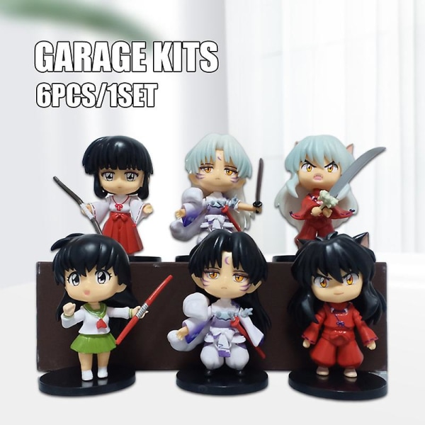 6 st/set Inuyasha Söt Figur Leksak Anime PVC Actionfigur Leksaker Samling För Modell