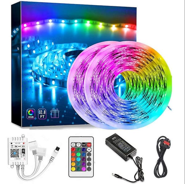 [LCS]15 meter smart färgskiftande LED-lampa, med appkontroll, sovrum, rum