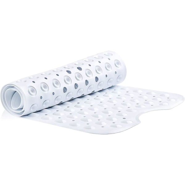 Skridsikker Bademåtte 100x40cm Ekstra Lang Bademåtte White
