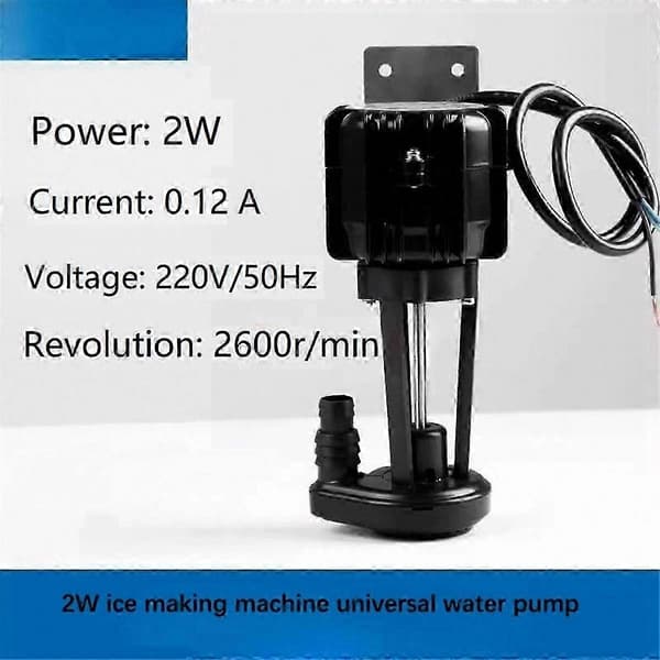 Universell 2W vattenpump för ismaskin kompatibel med olika ismaskiner Black
