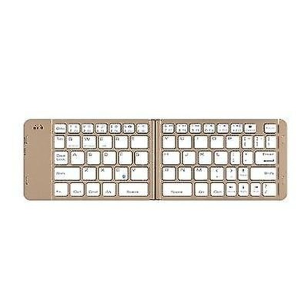 Qwert Trådlöst Bluetooth3.0 Tangentbord Vikbart Slim Tangentbord för Ipad Apple IOS Android (gyllene)