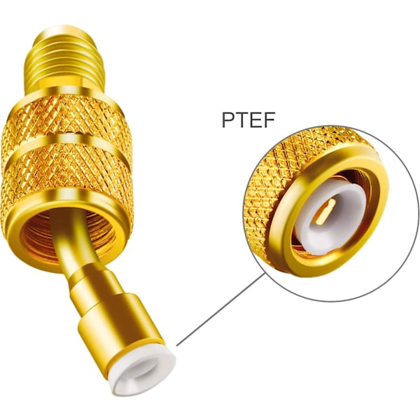 R410a Opladnings Vakuum Port Adapter Messing Konverter Med Fingerbøl 5/16 Tommer Sae Hun Hurtigkobling Til 1/4 Tommer Sae Han Flare Til Mini Split System Ai 1