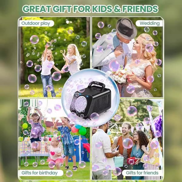 Bubble Machine, Automatic Bubble Maker, 20 Holes, Suitable for Weddings, Performances, Parties and Gatherings; Approximately 19*13.2*12.4cm