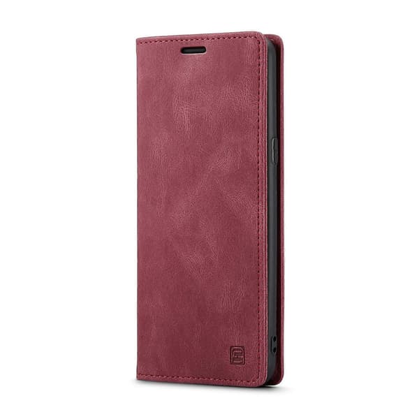 Til Samsung Galaxy S8 Wallet Case AUTSPACE A01 Læder Stand Cover med RFID Blokerende Kortholder - Multicolor Red