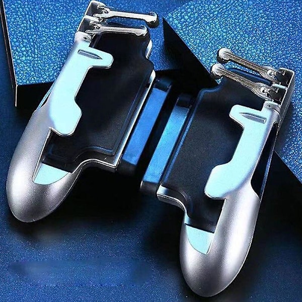 För android surfplatta ipad trigger controller kontroll free fire pubg spel joystick gamepad mobiltelefon smartphone mobil på 6 fingrar Silver