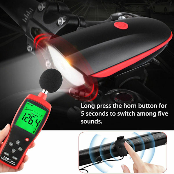 Super Bike Cykellampa Stark USB LED Uppladdningsbar Fram- och Baklyse Set
