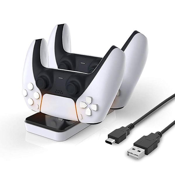 2020 Ny Ps5 Handkontroll Laddare Dubbel Usb Laddningsstation Typ C Laddningsport Ställ För Playstation 5 Trådlös Gamepad