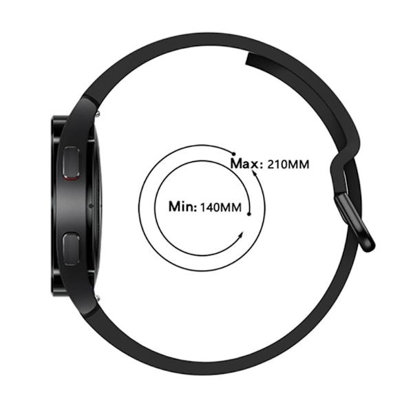 Silikonerem til Galaxy Watch 4/5/5 Pro/6/7/FE Sort 15