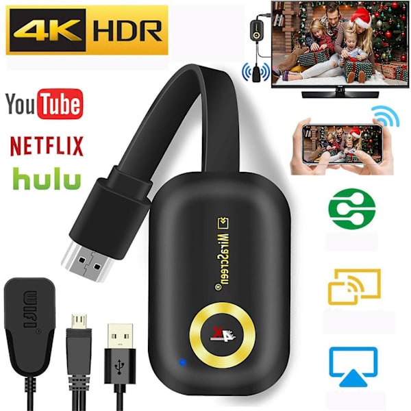 4k 1080p Hdmi Tv Display Adapter Airplay Dlna Stick Kompatibel med Android/mac/ios