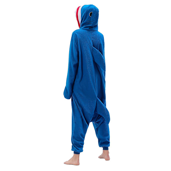Reedca Totoro Aikuisten Onesie Halloween Cosplay Asut Anime Pyjamat Yhteensopiva Naisten Ja Tyttöjen Kanssa, napitus Blue Shark M