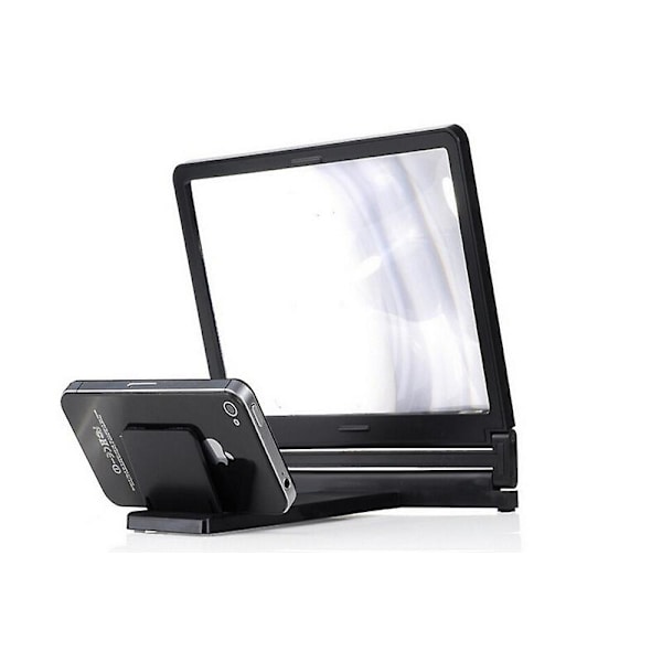 3x Zoom Forstørrelsesglas Skærm Foldbar HD Forstærker Smartphone Holder Black