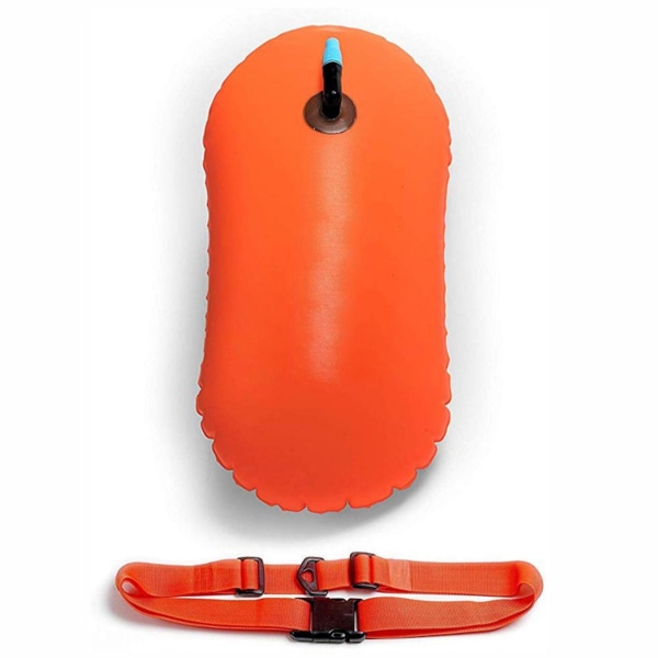 Simboj Float,säker simträning, triatleter, kajakpaddling, snorkling, vattentät simboj med förvaringsutrymme Uppblåsbar torrväska i ljus färg Swim Saf Orange