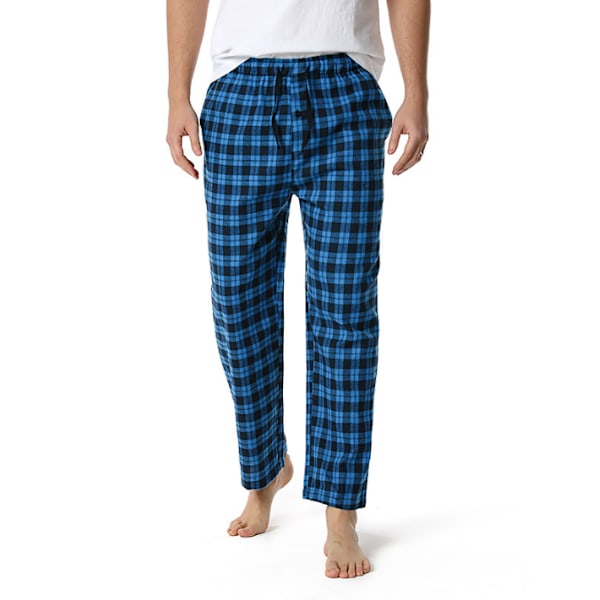 Superbløde bomulds pyjamasbukser til mænd mørkeblå S dark blue
