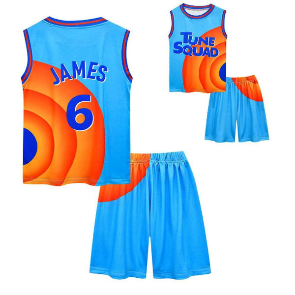 Space Jam Pojkar Lös Basket Ärmlös Tank & Shorts Set Tröjor Outfit 160cm