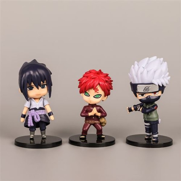 6-delt sæt med små dukker, udsøgte Naruto Sasuke Kakashi I lov