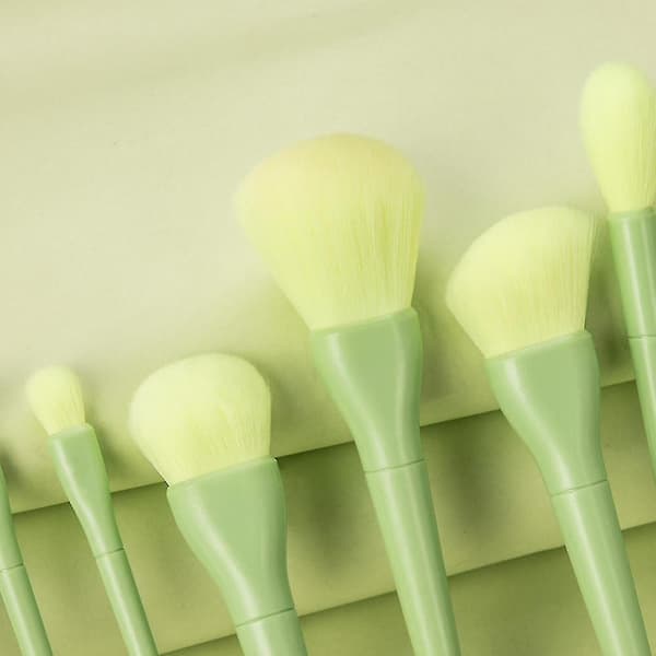 [LCS] Sæt med 10 slikfarvede makeupbørster Green