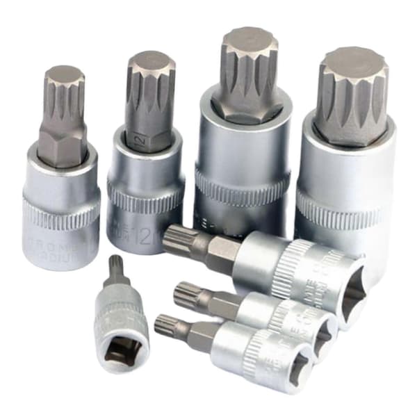 8x topnøgle skraldeskruetrækker bitssæt nøgle spline bits 1/4 ' 3/8 ' 1/2\" drev