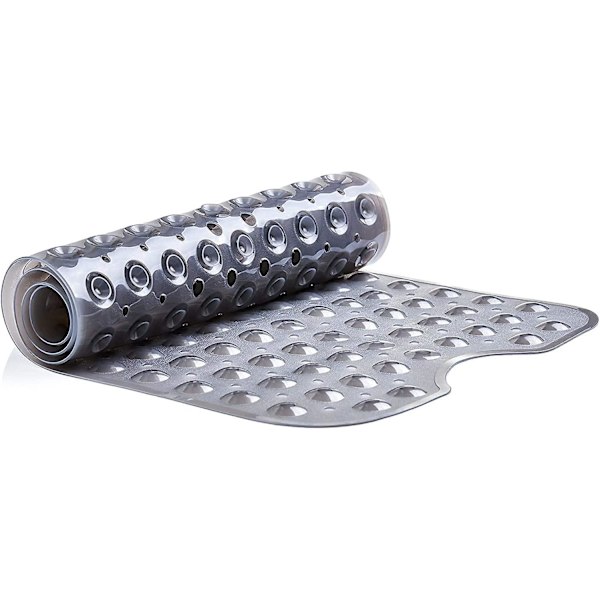 Halkfri Badmatta 100x40cm Extra Lång Badmatta grey