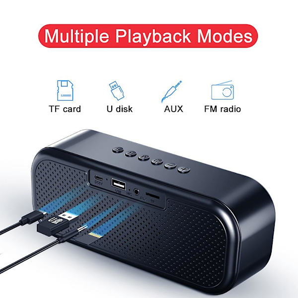 FM-radio Bluetooth-kompatibla högtalare LED Caixa De Som Amplificada Väckarklocka Alto-falantes Subwoofer Hemmabio