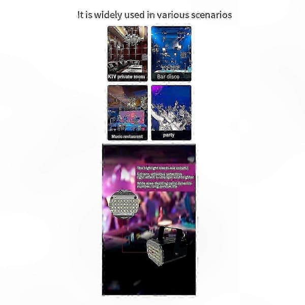 36-LED Lydresponsivt Strobelys med Justerbar Hastighet for Scene- og Festbruk Black