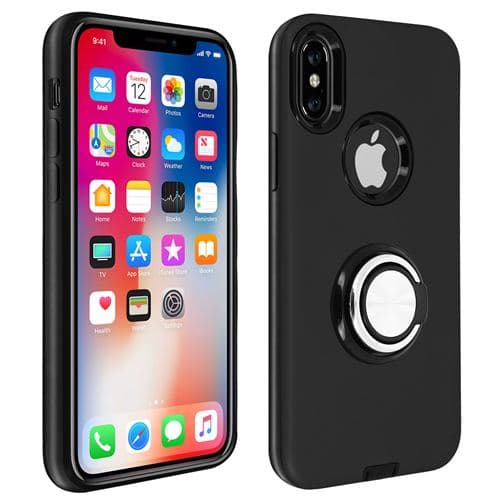 [LCS]Fodral till iPhone X / XS Stötsäker Ringstöd Videostöd Ra