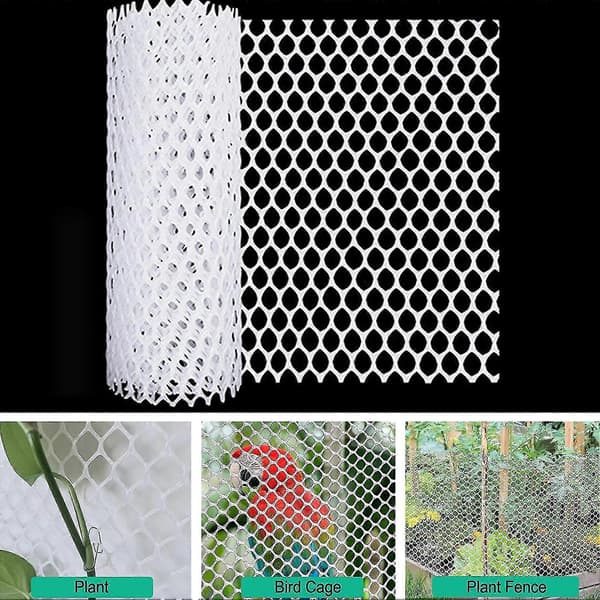Sekskantet hegnstråd 500gsm lavtryks ABS-plastik hønsenet DIY-net White