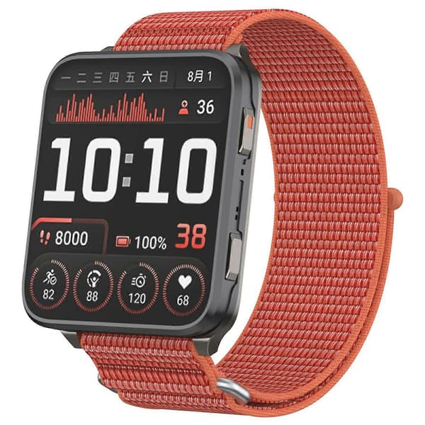 [LCS]Til Garmin Venu X1 Håndledsrem Magic Tape Nylon Loop Urrem med Metalring - Rose Multicolor Rose