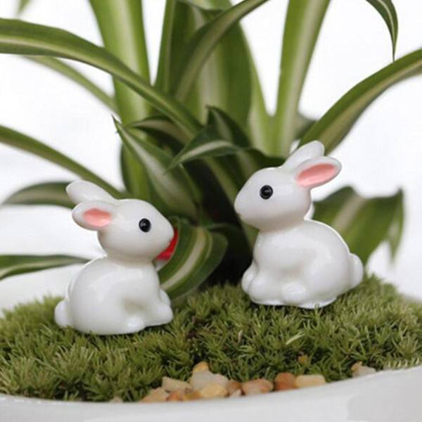 Juldekorationer pyssel trädgård pvc kanin miniatyrer 2,5x2cm eas