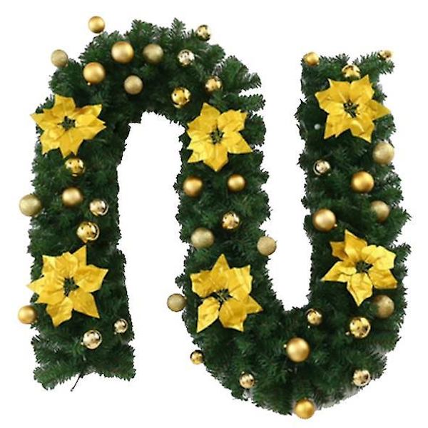 Juleguirlande med lys til julebryllupsfestdekoration gold