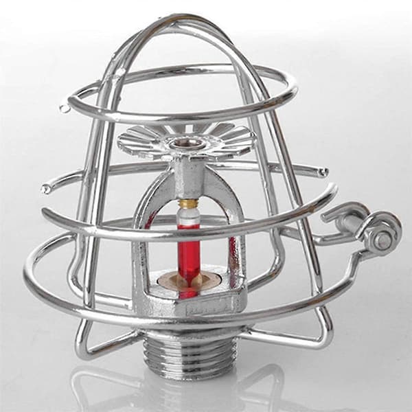 Sprinklerhuvudskyddsram, snabb installation, metall silver, infällt brandskydd