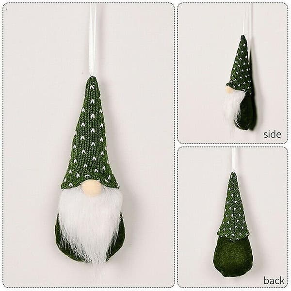 3 st julgranshängen dvärg plysch tomte docka juldekorationer 3pcs Green Set