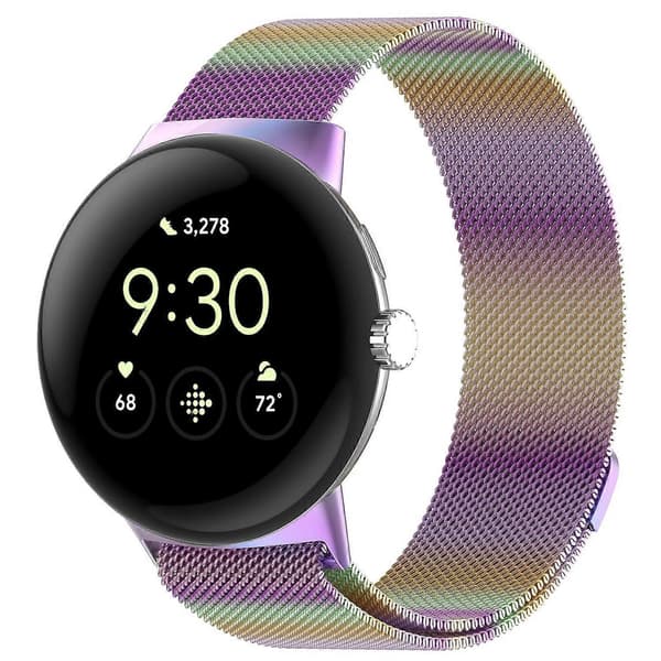 Til Google Pixel Watch 3 45mm Milanese Bånd Rustfrit Stål Magnetisk Mesh Urrem Multicolor F