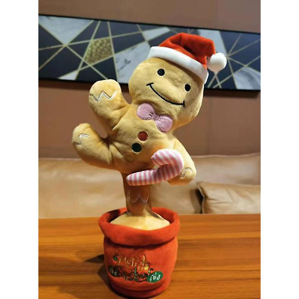 Sähköiset pehmo joululelukoristeet gingerbread man