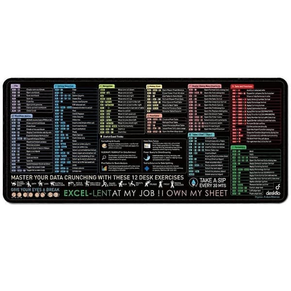 [LCS] Stor skrivebordsmåtte med formelark og kontorøvelser gummimusemåtte 400x900x4mm